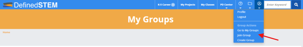 My Groups Dropdown